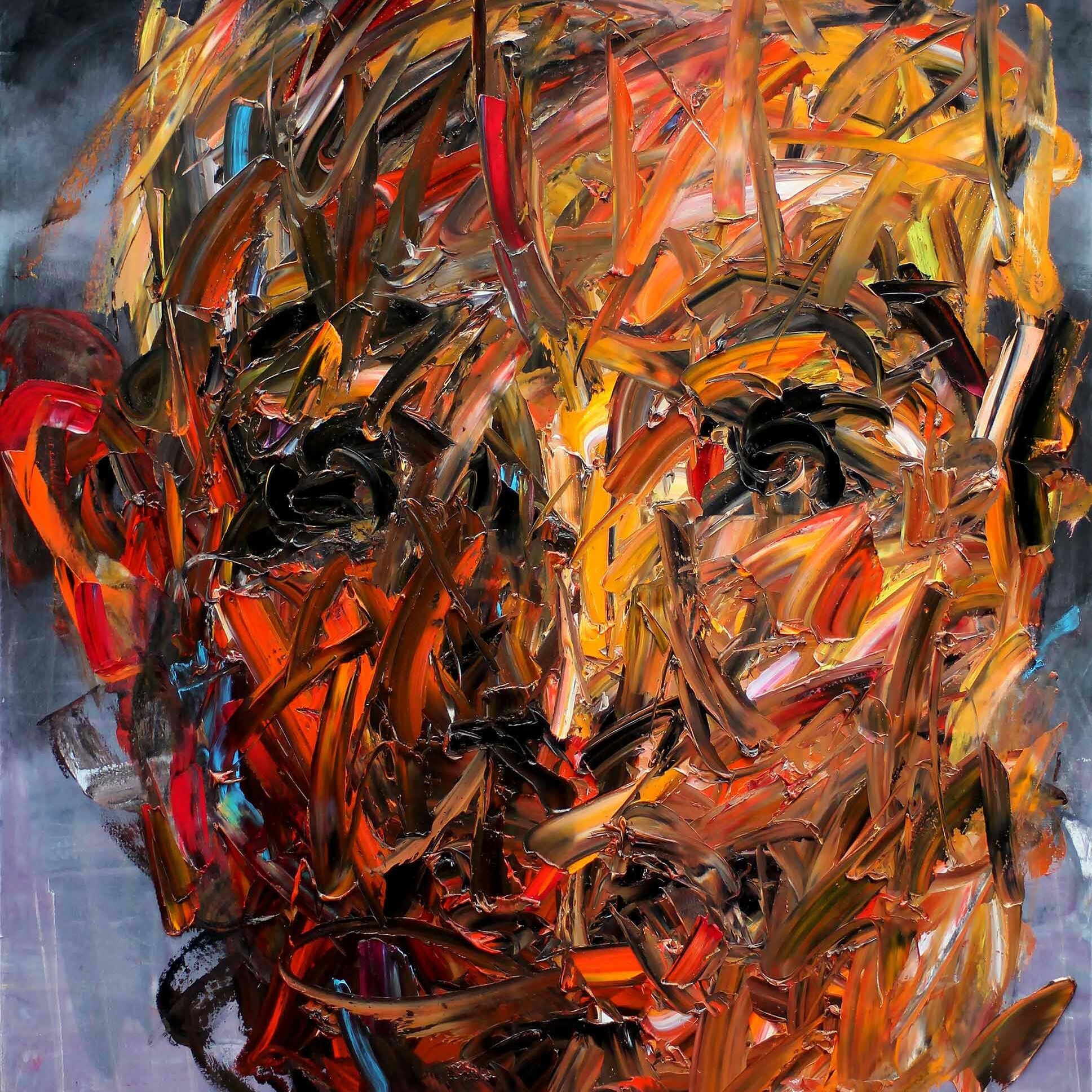 Kazem, Portrait d'un dieu (mythologie-grecque), 146 × 114 cm, 2018