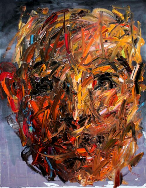 Portrait d’un dieu (mythologie-grecque), 146 × 114 cm, 2018 Kazem, Portrait d'un dieu (mythologie-grecque), 146 × 114 cm, 2018