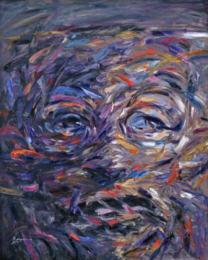 Kazem, Portrait, huile sur toile, 162 × 130 cm