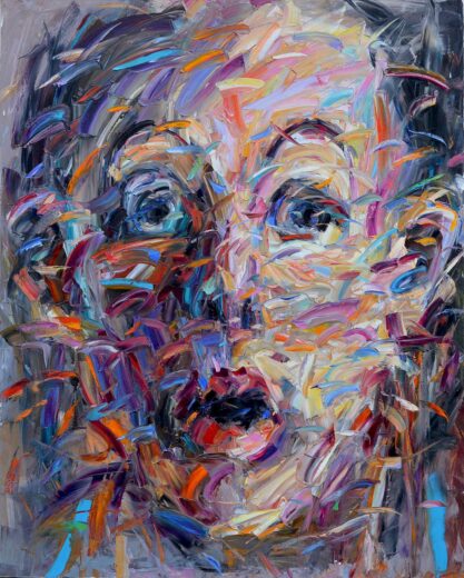 Kazem, Portrait, huile sur toile, 162 × 130 cm