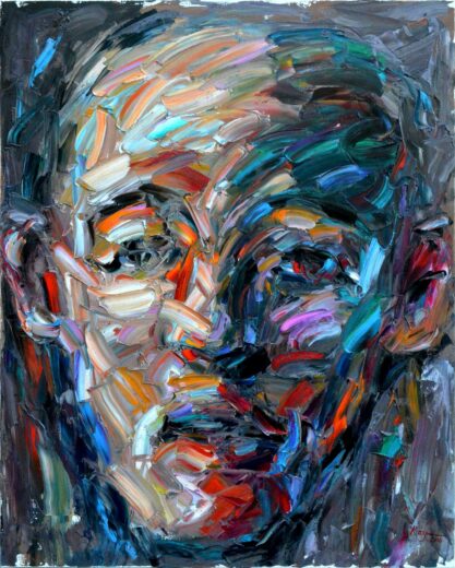 Kazem, Portrait, huile sur toile, 162 × 130 cm