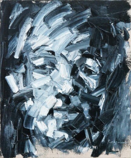 Kazem, Portrait, huile sur toile, 46 × 38 cm, 2014