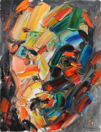 Kazem, Portrait, huile sur toile, 35 × 24 cm, 2014