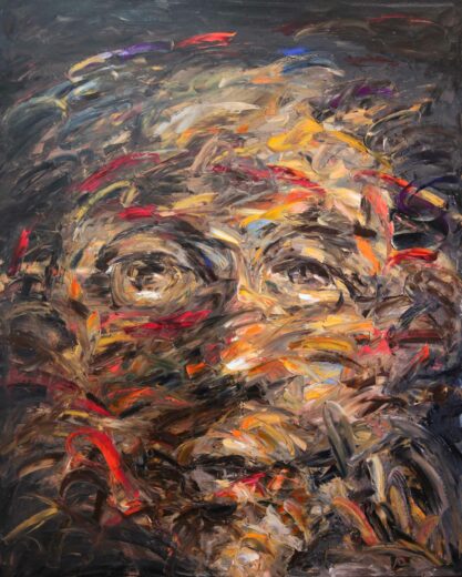 Kazem, Portrait, huile sur toile, 162 × 130 cm, 2018