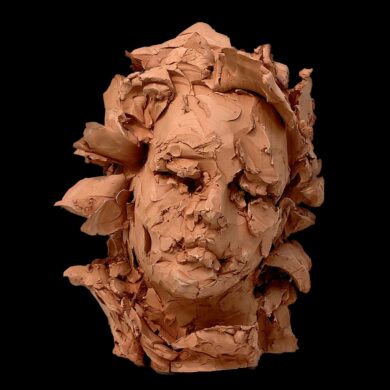 Portrait, terre cuite, 41 × 37 × 37 cm, 2022