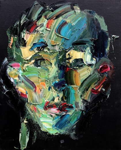 Kazem, Portrait, huile sur toile, 46 × 38 cm,