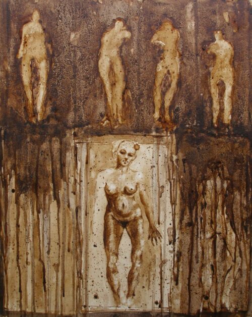 Marc du café sur papier marouflé sur toile, 50 × 85 cm, 2005 Kazem, Marc du café sur papier marouflé sur toile, 50 × 85 cm, 2005