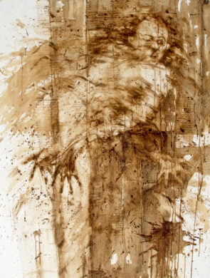 Marc de café sur papier marouflé sur toile, 146 × 97 cm, 2006