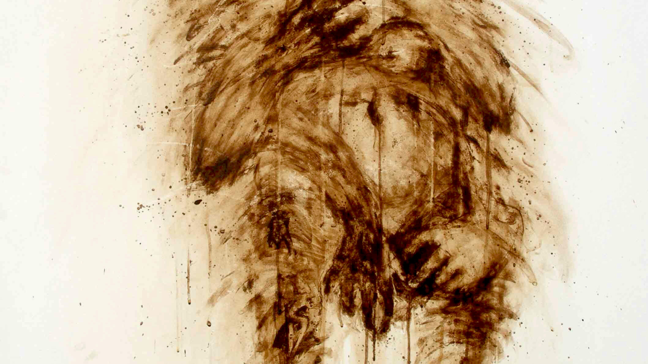 Marc de café sur papier marouflé sur toile, 146 × 97 cm, 2008