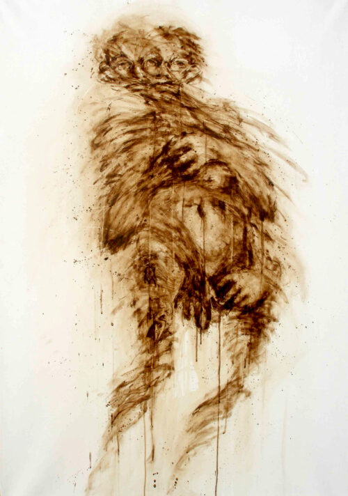 Marc de café sur papier marouflé sur toile, 146 × 97 cm, 2008 Marc de café sur papier marouflé sur toile, 146 × 97 cm, 2008